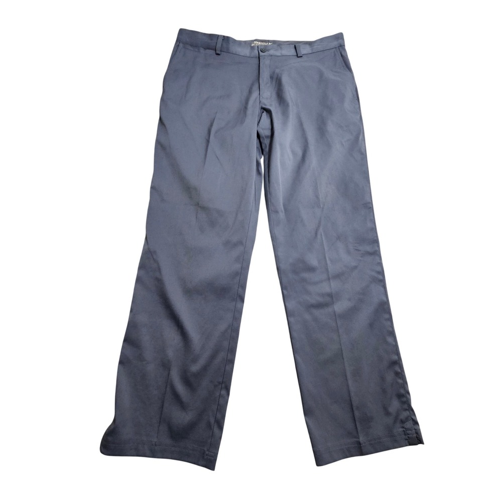 Nike Golf Pants Mens 36x30 Grey Dri-FIT Flat Front Straight Leg‎ 639779-021
